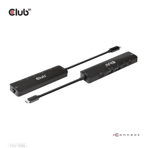 CLUB3D HUB USB GEN1 TYPE-C, 6-in-1 HDMI 8K30Hz-4K120Hz, 2xUSB TYPE-A, RJ45 2xUSB TYPE-C, DATA E P [CSV-1596]