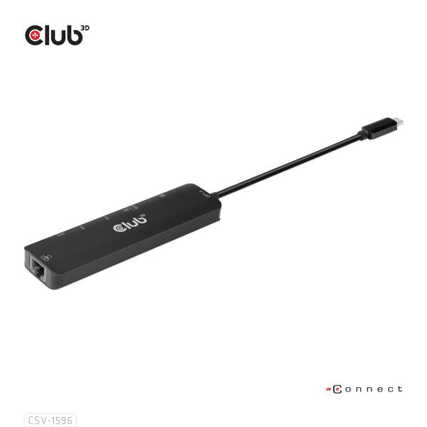 CLUB3D HUB USB GEN1 TYPE-C, 6-in-1 HDMI 8K30Hz-4K120Hz, 2xUSB TYPE-A, RJ45 2xUSB TYPE-C, DATA E P [CSV-1596]
