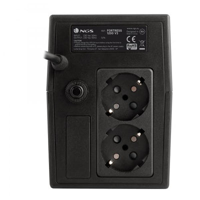NGS FORTRESS 1200 V3 OFF LINE UPS 480W - AVR SCHUKO PLUG x 2 [FORTRESS1200V3]