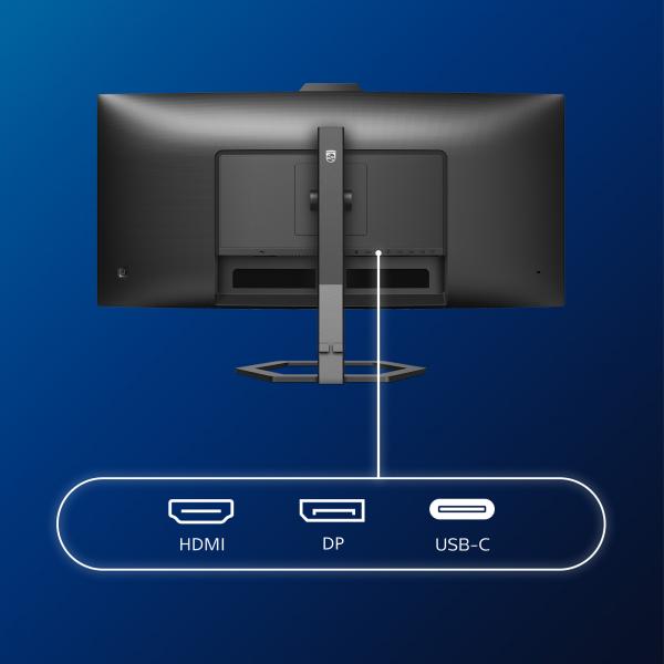 PHILIPS MONITOR CURVO 34 WLED VA 21:9 UWQHD 4MS, DP/HDMI, USB-C DOCKING, WEBCAM, REG ALTEZZA, MULTIM [34E1C5600HE]