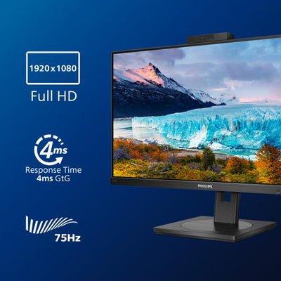 PHILIPS MONITOR 27 LED IPS 16:9 FHD 4MS 250 CDM, VGA / DVI-D / HDMI / DP PIVOT, WEBCAM MULTIMEDIALE [272S1MH]