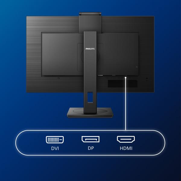 PHILIPS MONITOR 27 LED IPS 16:9 FHD 4MS 250 CDM, VGA / DVI-D / HDMI / DP PIVOT, WEBCAM MULTIMEDIALE [272S1MH]