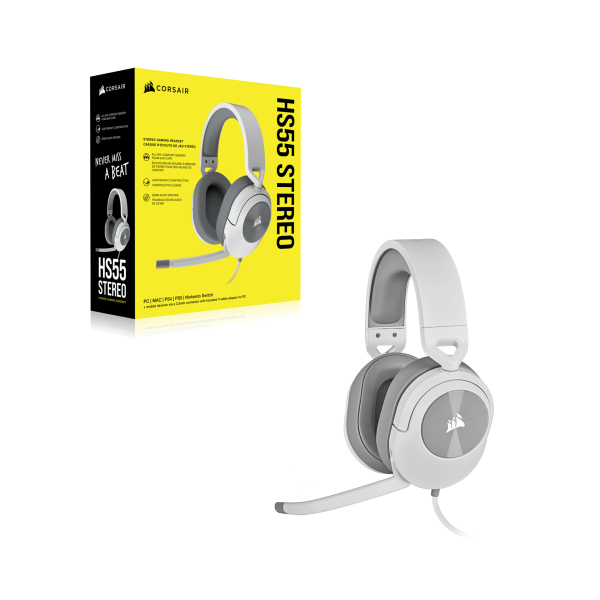 CORSAIR CUFFIE HS55 STEREO, BIANCO [CA-9011261-EU]