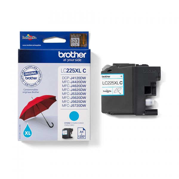 Brother LC225XLC cartuccia d'inchiostro 1 pz Originale Ciano [LC225XLC]