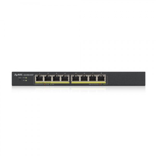 Zyxel 8-Port Smart Managed Gigabit PoE+ Switch - Power Budget 70W [GS1900-8HP-EU0103F]