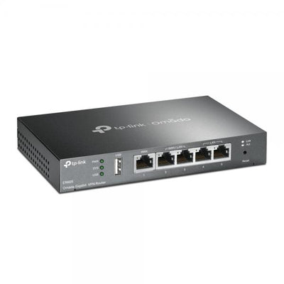 TP-Link - ER605 - SafeStream Gigabit Multi-WAN VPN Router, 1 Gigabit WAN port + 3 Gigabit WAN/LAN ports + 1 Gigabit LAN port, 20 IPsec VPN Tunnels, Supports up to 20? LAN-to-LAN IPsec, 16x OpenVPN, 16 [ER605]