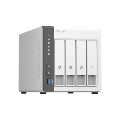 Qnap ARM 4-core Cortex-A55 - NAS Tower - 4 GB RAM - 4GB Flash - 4 Bays 3.5 inch - White [TS-433-4G]