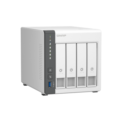 Qnap ARM 4-core Cortex-A55 - NAS Tower - 4 GB RAM - 4GB Flash - 4 Bays 3.5 inch - White [TS-433-4G]