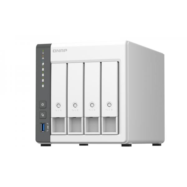 Qnap ARM 4-core Cortex-A55 - NAS Tower - 4 GB RAM - 4GB Flash - 4 Bays 3.5 inch - White [TS-433-4G]