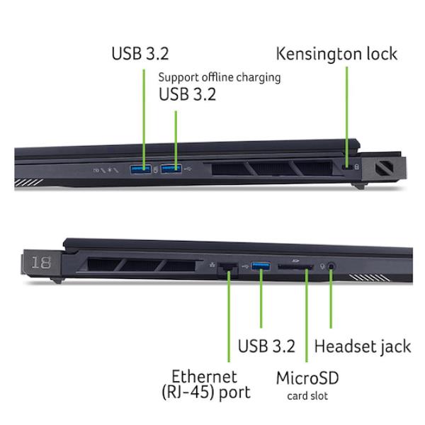 ACER NB GAMING 18" PREDATOR HELIOS 18 AI INTEL ULTRA 9 275HX 32GB 2048GB SSD RTX 5080 16GB WIN 11 HO [NH.QVYET.001]