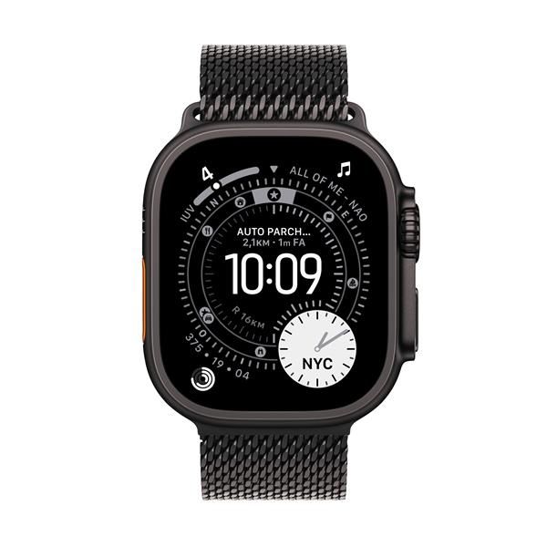 APPLE WATCH ULTRA 3GPS E CELLULAR49MMBLACK TITANIUM CASE WITH BLACK TITANIUM MILANESE LOOP, SMAL [MF1N4QL/A]