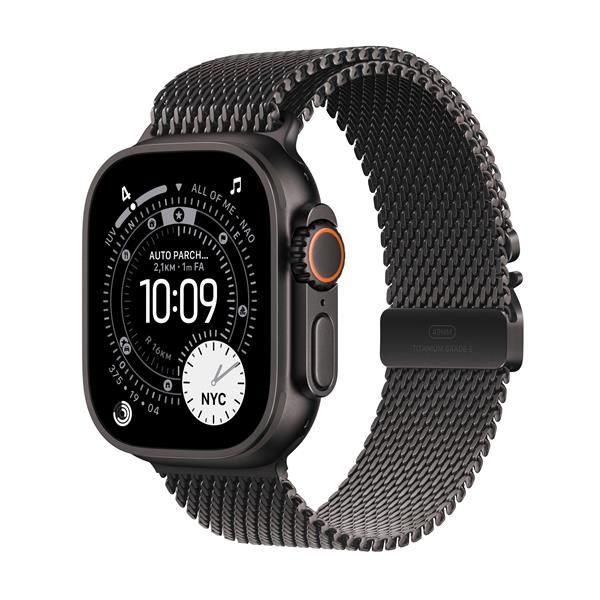APPLE WATCH ULTRA 3GPS E CELLULAR49MMBLACK TITANIUM CASE WITH BLACK TITANIUM MILANESE LOOP, SMAL [MF1N4QL/A]