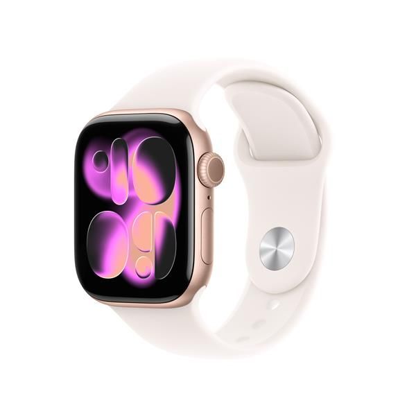 APPLE WATCH SERIES 11GPS E CELLULAR 42MM ROSE GOLD ALUMINIUM CASE WITH LIGHT BLUSH SPORT BAND, S/M [MF8E4QL/A]