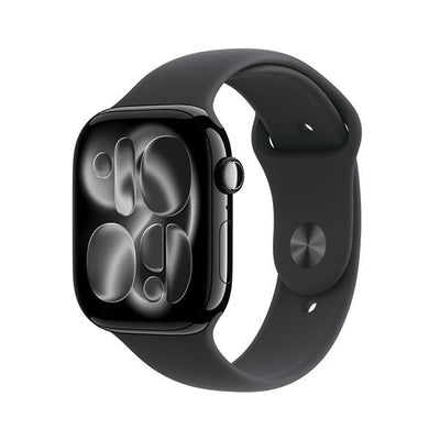 APPLE WATCH SERIES 11GPS E CELLULAR 46MMJET BLACK ALUMINIUM CASE WITH BLACK SPORT BAND, M/L [MFC44QL/A]