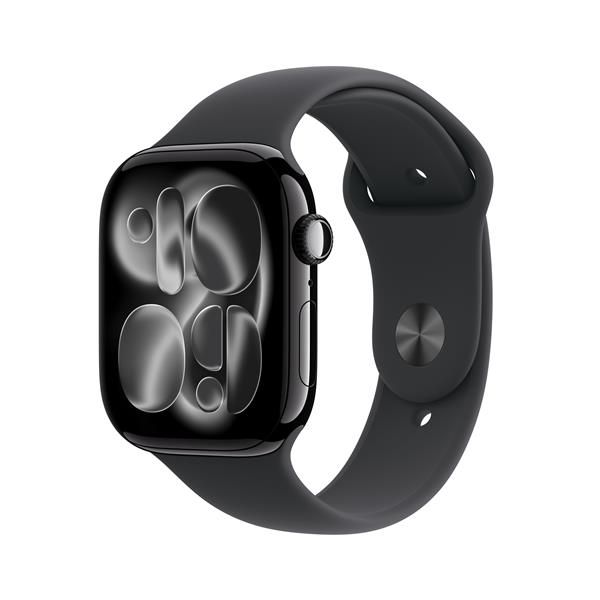 APPLE WATCH SERIES 11GPS E CELLULAR 46MMJET BLACK ALUMINIUM CASE WITH BLACK SPORT BAND, M/L [MFC44QL/A]