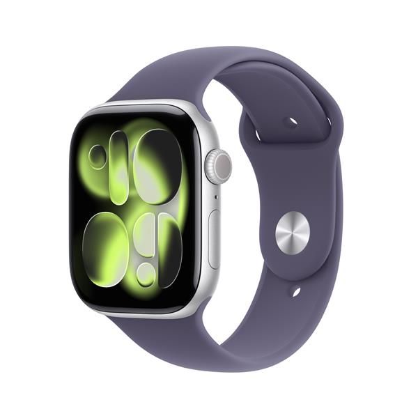 APPLE WATCH SERIES 11GPS E CELLULAR 46MM SILVER ALUMINIUM CASE WITH PURPLE FOG SPORT BAND, M/L [MFCR4QL/A]