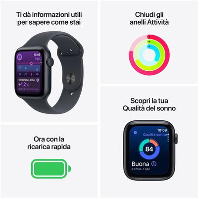APPLE WATCH SE 3GPS 40MMMIDNIGHT ALUMINIUM CASE WITH MIDNIGHT SPORT BAND, M/L [MEHC4QL/A]