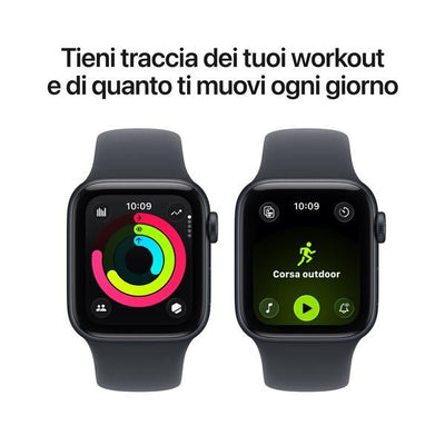 Apple Watch SE 3 GPS + Cellular, Cassa 40 mm in alluminio mezzanotte con Cinturino Sport mezzanotte - M/L [MEPC4QL/A]