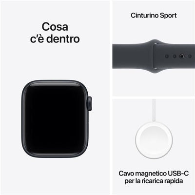 Apple Watch SE 3 GPS + Cellular, Cassa 40 mm in alluminio mezzanotte con Cinturino Sport mezzanotte - M/L [MEPC4QL/A]