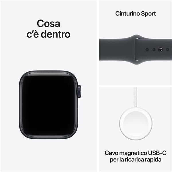 Apple Watch SE 3 GPS + Cellular, Cassa 40 mm in alluminio mezzanotte con Cinturino Sport mezzanotte - M/L [MEPC4QL/A]