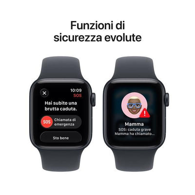 Apple Watch SE 3 GPS + Cellular, Cassa 40 mm in alluminio mezzanotte con Cinturino Sport mezzanotte - M/L [MEPC4QL/A]