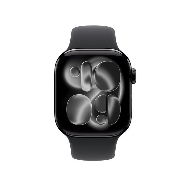 APPLE WATCH SERIES 11GPS42MMJET BLACK ALUMINIUM CASE WITH BLACK SPORT BAND, S/M [MEQT4QL/A]