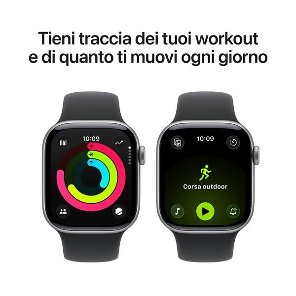 APPLE WATCH SERIES 11GPS42MMSPACE GREY ALUMINIUM CASE WITH BLACK SPORT BAND, M/L [MEQX4QL/A]