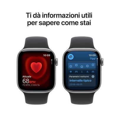 APPLE WATCH SERIES 11GPS42MMSPACE GREY ALUMINIUM CASE WITH BLACK SPORT BAND, M/L [MEQX4QL/A]