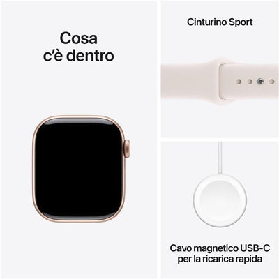 APPLE WATCH SERIES 11GPS42MMROSE GOLD ALUMINIUM CASE WITH LIGHT BLUSH SPORT BAND, M/L [MEU44QL/A]
