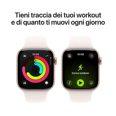 APPLE WATCH SERIES 11GPS42MMROSE GOLD ALUMINIUM CASE WITH LIGHT BLUSH SPORT BAND, M/L [MEU44QL/A]