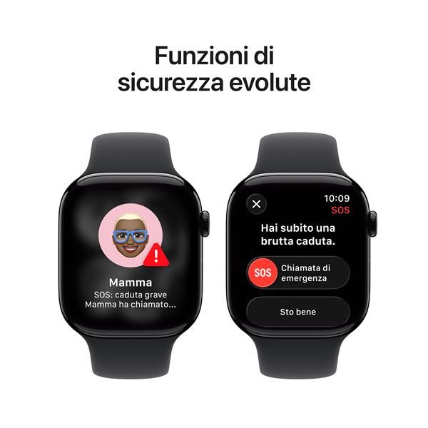 APPLE WATCH SERIES 11GPS46MMJET BLACK ALUMINIUM CASE WITH BLACK SPORT BAND, S/M [MEUW4QL/A]