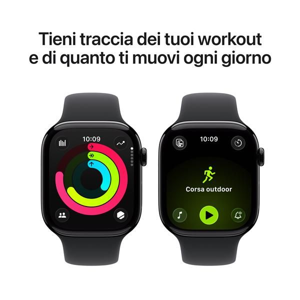 APPLE WATCH SERIES 11GPS46MMJET BLACK ALUMINIUM CASE WITH BLACK SPORT BAND, S/M [MEUW4QL/A]