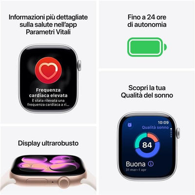APPLE WATCH SERIES 11GPS46MMSILVER ALUMINIUM CASE WITH PURPLE FOG SPORT BAND, S/M [MEV94QL/A]
