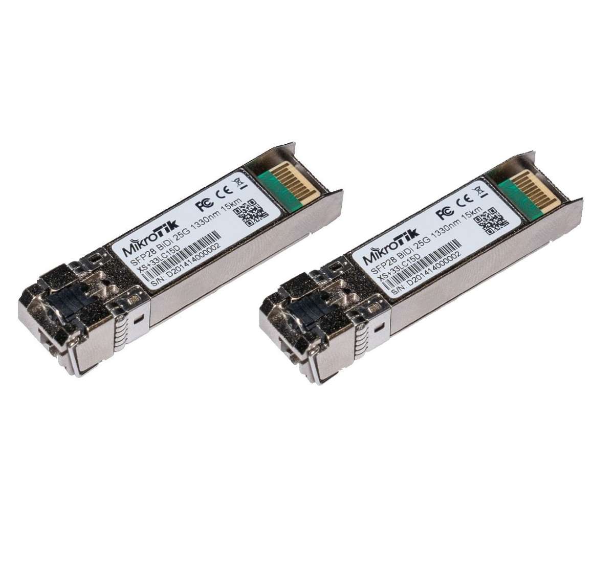 MikroTik pair of bidirectional SFP/SFP+/SFP28 modules 1/10/25G, 15km 1270nm + 1330nm [XS+2733LC15D]