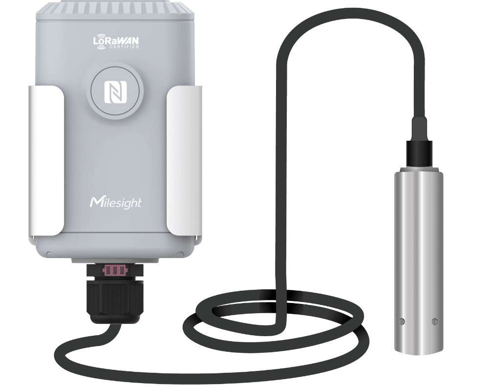 Milesight - Sensore di livello dell'acqua sommergibile Milesight IoT, EM500-SWL-868M-L005 LoRaWAN / Portata 5 m / IP67 [EM500-SWL-868M-L005-4846W]