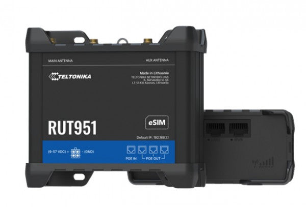 Teltonika- RUT951 PoE+ INDUSTRIAL PoE+ CELLULAR ROUTER DUAL SIM & eSIM [RUT951B10K00]
