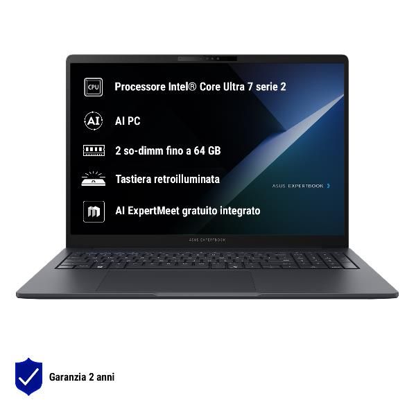 ASUS NB 16" ExpertBook B3 INTEL U5 225H 8GB 512GB SSD FREEDOS [B3605CCA-MB0063]