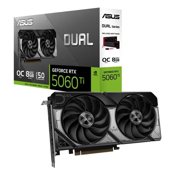 ASUS VGA GEFORCE RTX 5060 TI, DUAL-RTX5060TI-O8G, 8GB GDDR7, HDMI/3DP, 90YV0MP2-M0NA00 [DUAL-RTX5060TI-O8G]