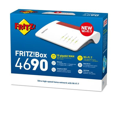 AVM B2B  FRITZ!Box 4690 - Modem Router Wireless Wi-Fi 7 - 1 x 10Gbps WAN. 1 x 10Gbps LAN. 3 x 2.5 Gbe port LAN [20003098-B2B]