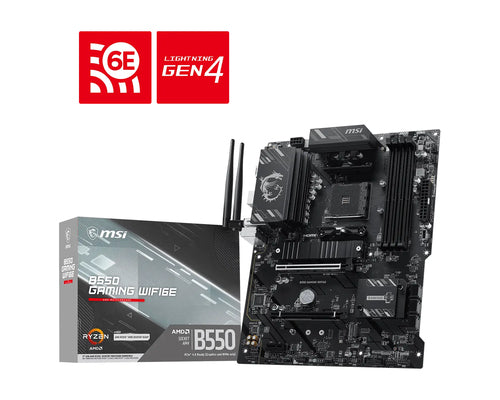 MSI MB B550 GAMING WIFI6E, B550, AM4, 4DDR4, 2PCI-Ex16, 1PCI-Ex1, 2M.2, 6SATA3, 2USB10G,5U [B550 GAMING WIFI6E]