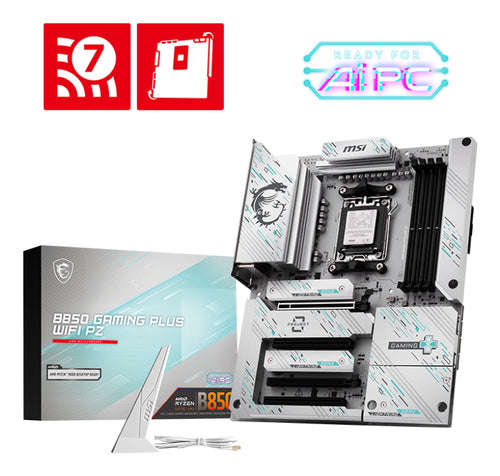 MSI MB B850 GAMING PLUS WIFI PZ,B850,AM5,4DDR5,4PCI-Ex16,3M.2,4SATA3,3USB10G,6USB5G,8USB2 [B850 GAM PLUS W PZ]