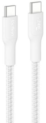 USB-C TO USB-C 240W 2.0, BRAIDED PCR, 3M, WHITE [CAB025HQ3MWH]