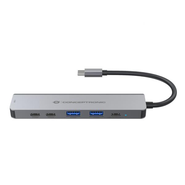 Conceptronic 6-in-1 Docking Station USB 3.2 Gen 1 - HDMI - USB-A 5Gbps x 2 - USB-C 5Gbps x 2 - 100W USB PD [DONN33G]