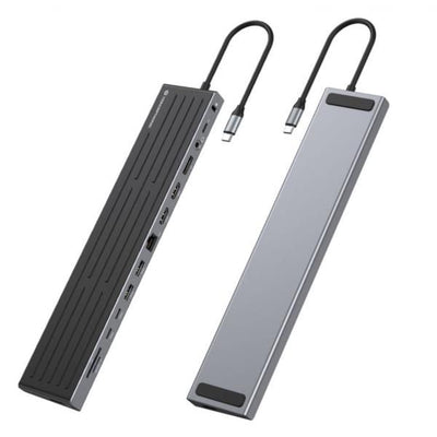 Conceptronic 14-in-1 MST Docking Station USB 3.2 Gen 1 - HDMI x 2 - DP - GbE LAN - USB-A 5Gbps x 3 - USB-C 5Gbps x 2 - SD - TF/MicroSD - 3.5m [DONN32B]