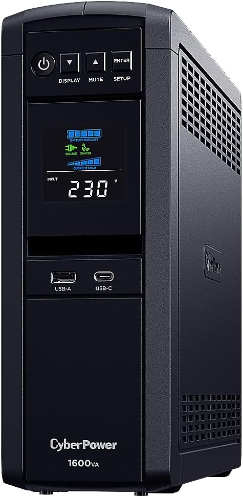 CYBER POWER UPS PURE SINEWAVE CP1600EPFCLCD LCD 1600VA/1000W AVR USB 6xSCH [CP1600EPFCLCD]