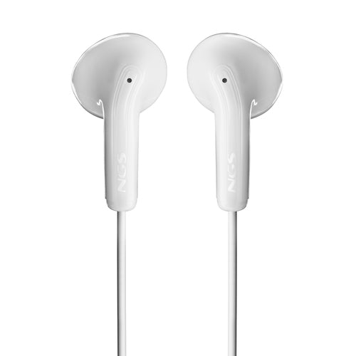 NGS CROSS GLIDE WHITE: Auricolari a bottone con microfono e controllo del volume. Pulsante multifunz [CROSS GLIDE WHITE]