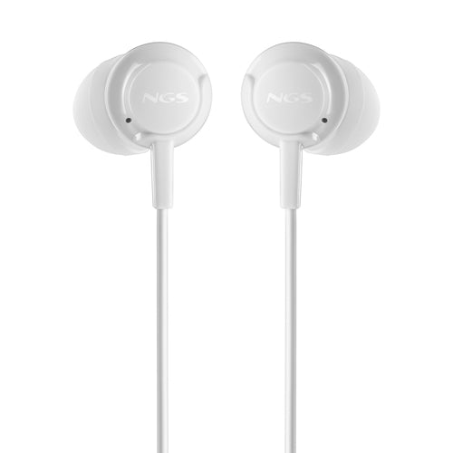 NGS CROSS STEP WHITE: Auricolari a bottone con microfono e controllo del volume. Pulsante multifunzi [CROSS STEP WHI]