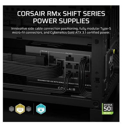 CORSAIR ALIMENTATORE 2025 RMx SHIFT SERIES, RM1000x Shift, 1000 WATT, ATX 3.1, PCIe 5.1 [CP-9020300-EU]