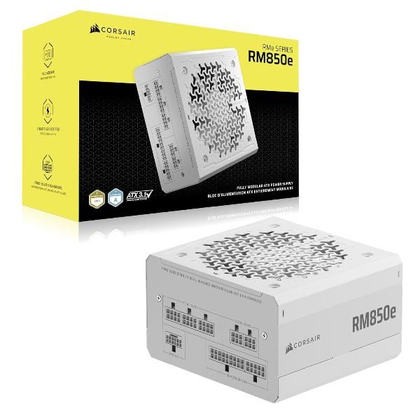 CORSAIR ALIMENTATORE, RM850E WHITE, 850 WATT, CYBENETICS GOLD CERTIFIED, FULLY MODULAR POWER SUPPLY [CP-9020293-EU]