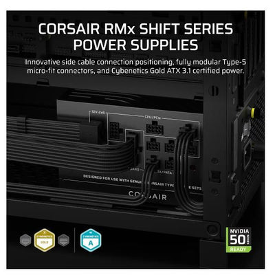 CORSAIR ALIMENTATORE 2025 RMx SHIFT SERIES, RM850x SHIFT, 850 WATT, ATX 3.1, PCIe 5.1 [CP-9020299-EU]